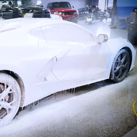 Corvette Getting a Carwash in Downtown Calgary - YYC Detail - Image by Mafost Marketing